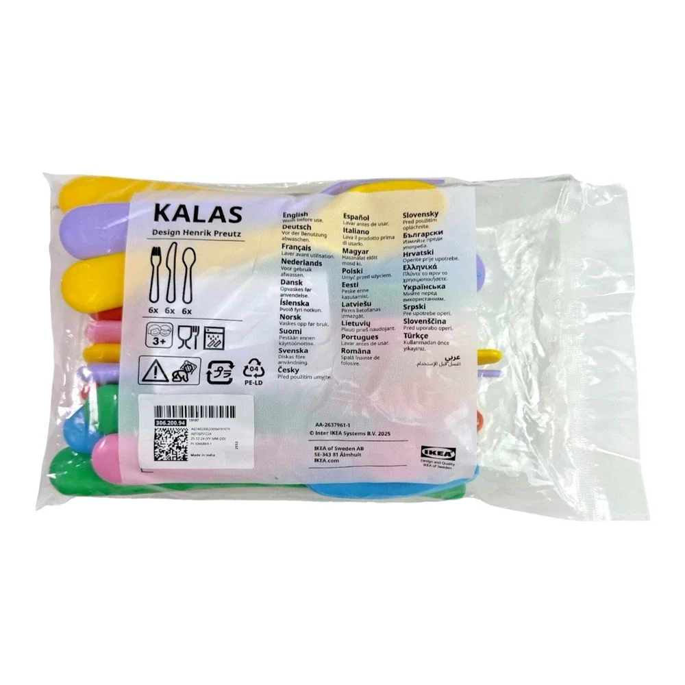 IKEA KALAS 18-Piece Kids Flatware Set Toddler Utensils Fork Knife Spoon Mixed OS